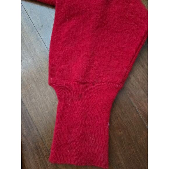 Izod Lacoste Cardigan Sweater Mens Xl Red Long Sleeve Button Vintage - Picture 6 of 7